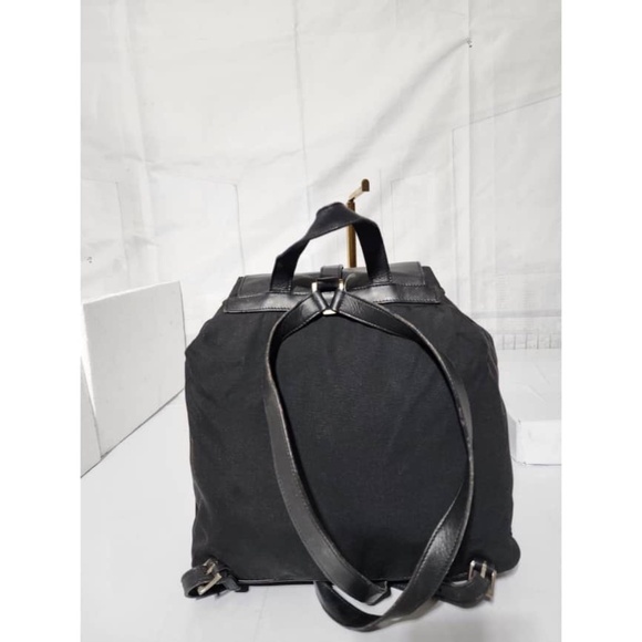 Authentic Gucci Vintage Leather-Trimmed Nylon Backpack Black - Picture 11 of 11